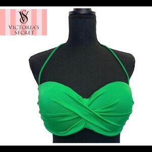 VICTORIA’S Secret Bombshell Green padded twist front bikini top Sz 36C🔥
